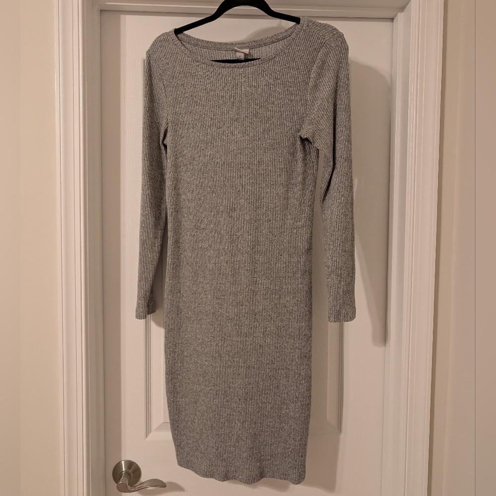 A New Day Elegant Gray Knit Dress